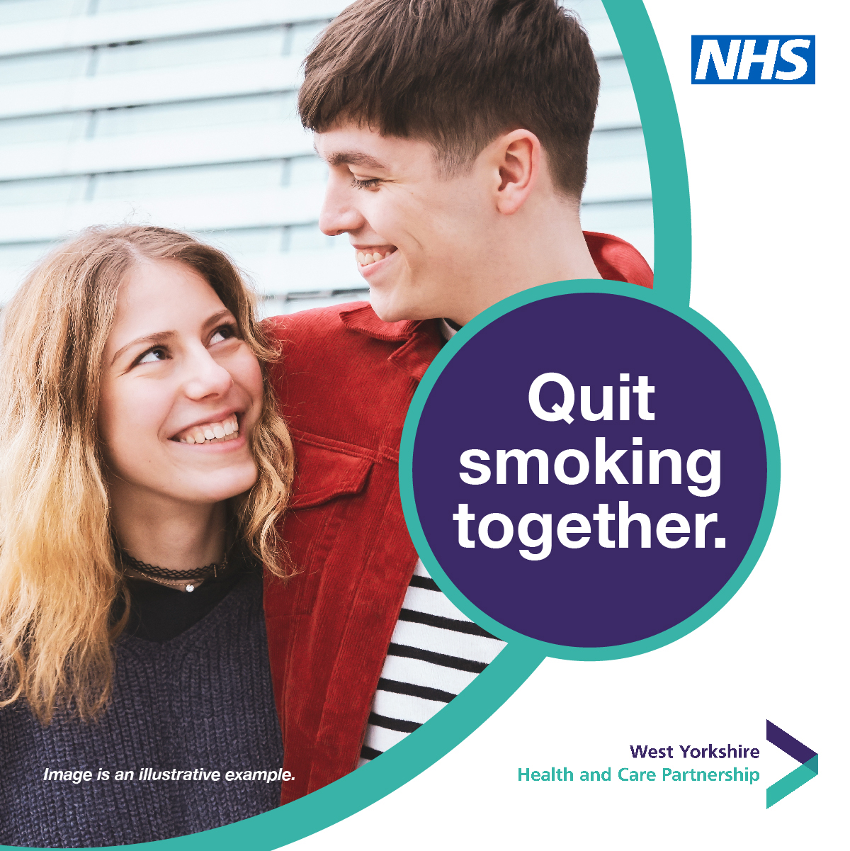 Young man and woman: Quit smoking together